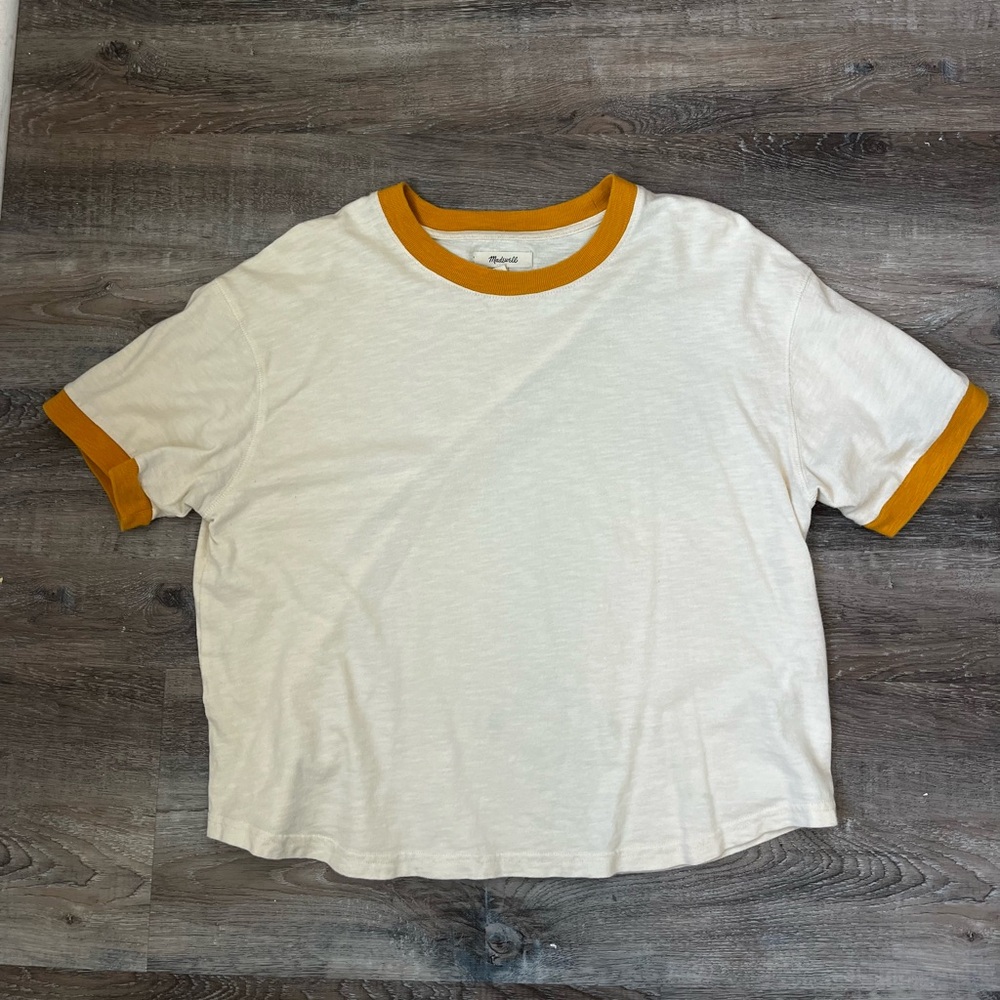Madewell Women’s Short Sleeve Ringer Tee - size Large